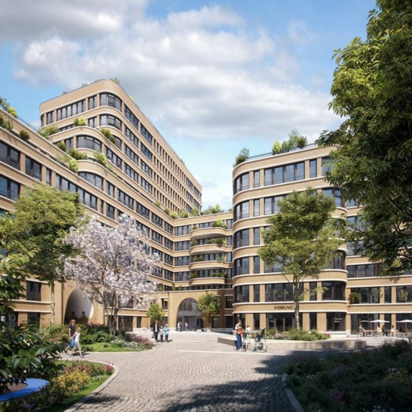 Die STRABAG-Tochter Z&Uuml;BLIN hat sich mit dem B'Ella einen Gro&szlig;auftrag f&uuml;r den Bau eines Stadtquartiers am Berliner S&uuml;dkreuz gesichert. Insgesamt entstehen auf etwa 75.000 m&sup2; Bruttogeschossfl&auml;che rund 300 Wohneinheiten mit sozial gef&ouml;rdertem Wohnraum sowie eine Kita und moderne B&uuml;ro-, Gewerbe- und Aufenthaltsfl&auml;chen. STRABAG wird selbst Mieterin der B&uuml;rofl&auml;chen. Foto: EVE