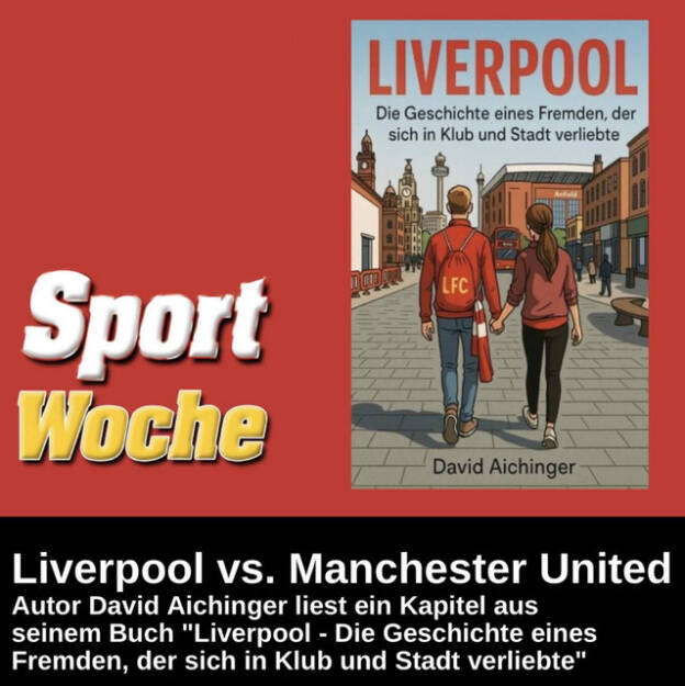 https://open.spotify.com/episode/1sKNrOGzVVnSwM1qiKrBds
SportWoche-Podcast: Leseprobe aus dem Buch Liverpool, eingesprochen vom Autor selbst, David Aichinger - <p>„Liverpool. Die Geschichte eines Fremden, der sich in Klub und Stadt verliebte ist auch die Geschichte von Autor David Aichinger aus Auersthal nahe Wien. Der Sportjournalist machte aus seiner Liebe gleich 304 Seiten. Da ich ein ähnliches Projekt gerade mit der Wiener Börse, verwoben mit meiner eigenen Geschichte, mache, denke ich auch viel an Hörbücher. Und so hab ich David gebeten, doch mal just for fun ein Kapitel für diesen Podcast einzulesen. Ich denke, da sollte ein Hörbuch entstehen. Das Intro spricht ebenfalls ein Liverpool-Fan: Maxim Petzwinkler, der für seine ABA im Rahmen der Matura einen Sportpodcast wählte. <br>
<br>
<a href=https://www.amazon.de/Liverpool-Geschichte-eines-Fremden-verliebte/dp/3384665546 target=_blank>https://www.amazon.de/Liverpool-Geschichte-eines-Fremden-verliebte/dp/3384665546</a><br>
<br>
Siehe auch: ABA Maxim Petzwinkler - Medien und Marketing im Profisport feat. Hans Huber und Hannes Roither: <a href=https://audio-cd.at/page/podcast/8350/ target=_blank>https://audio-cd.at/page/podcast/8350/</a><br>
<br>
Die Marke, Patent, Rechte und das Archiv der SportWoche wurden 2017 von Christian Drastil Comm. erworben, Mehr unter <a href=http://www.sportgeschichte.at target=_blank>http://www.sportgeschichte.at</a> . Der neue SportWoche Podcast ist eingebettet in „ Wiener Börse, Sport, Musik (und mehr)“ auf <a href=http://www.audio-cd.at target=_blank>http://www.audio-cd.at</a>  und erscheint, wie es in Name SportWoche auch drinsteckt, wöchentlich. Bewertungen bei Spotify oder Apple machen mir Freude: <a href=http://www.audio-cd.at/spotify target=_blank>http://www.audio-cd.at/spotify</a> , <a href=http://www.audio-cd.at/apple target=_blank>http://www.audio-cd.at/apple</a> . <br>
<br>
Unter <a href=http://www.sportgeschichte.at/sportwochepodcast target=_blank>http://www.sportgeschichte.at/sportwochepodcast</a> sieht man alle Folgen, auch nach Hörer:innen-Anzahl gerankt.</p> (20.02.2026) 