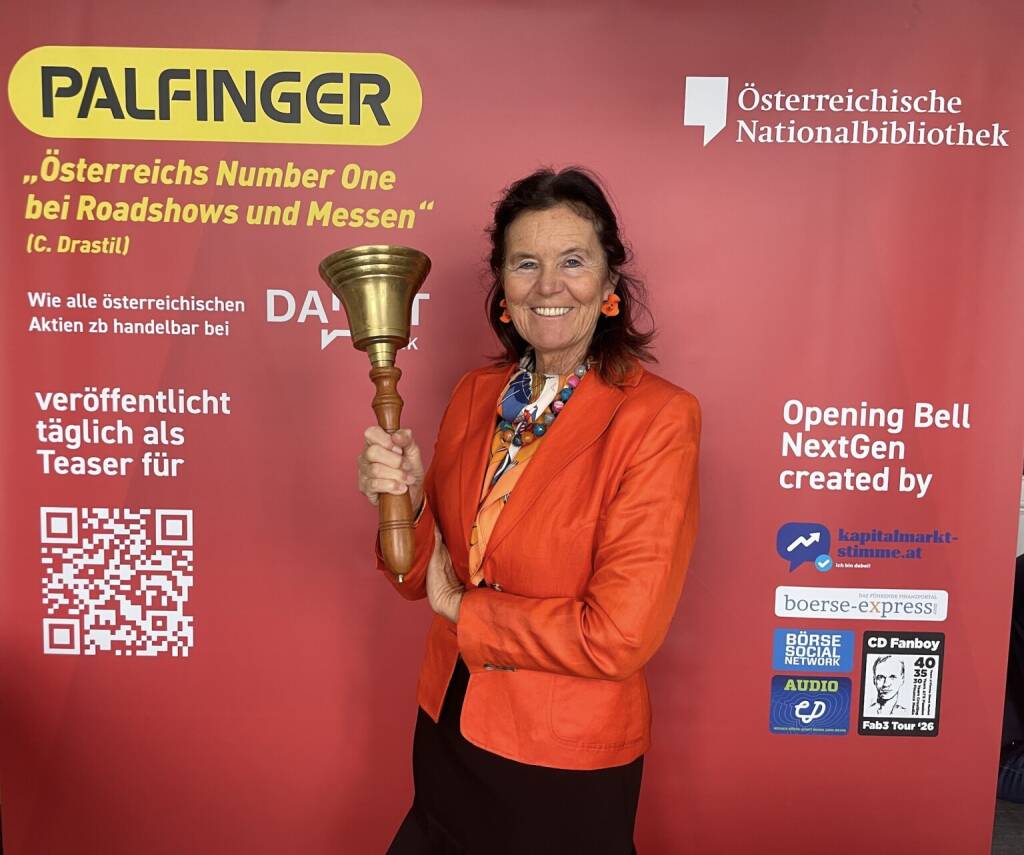 Christine Catasta läutet die Opening Bell für Dienstag. Die Aufsichtsrätin von u.a. Erste Group und OMV Petrom eröffnet damit die 2. Season des Opening Bell Comebacks (24.02.2026) 