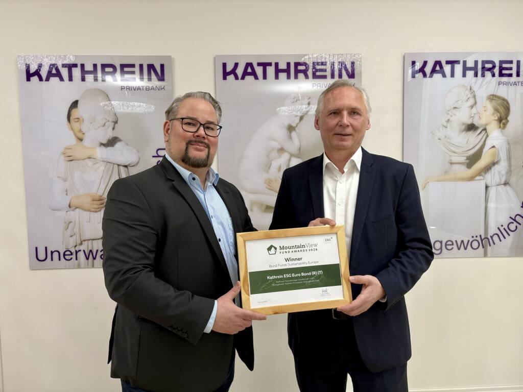 Kathrein Privatbank gewinnt Mountain View Fund Award 2026 für den Kathrein ESG Euro Bond; foto: Kathrein Privatbank, &copy; Aussendung (26.02.2026) 
