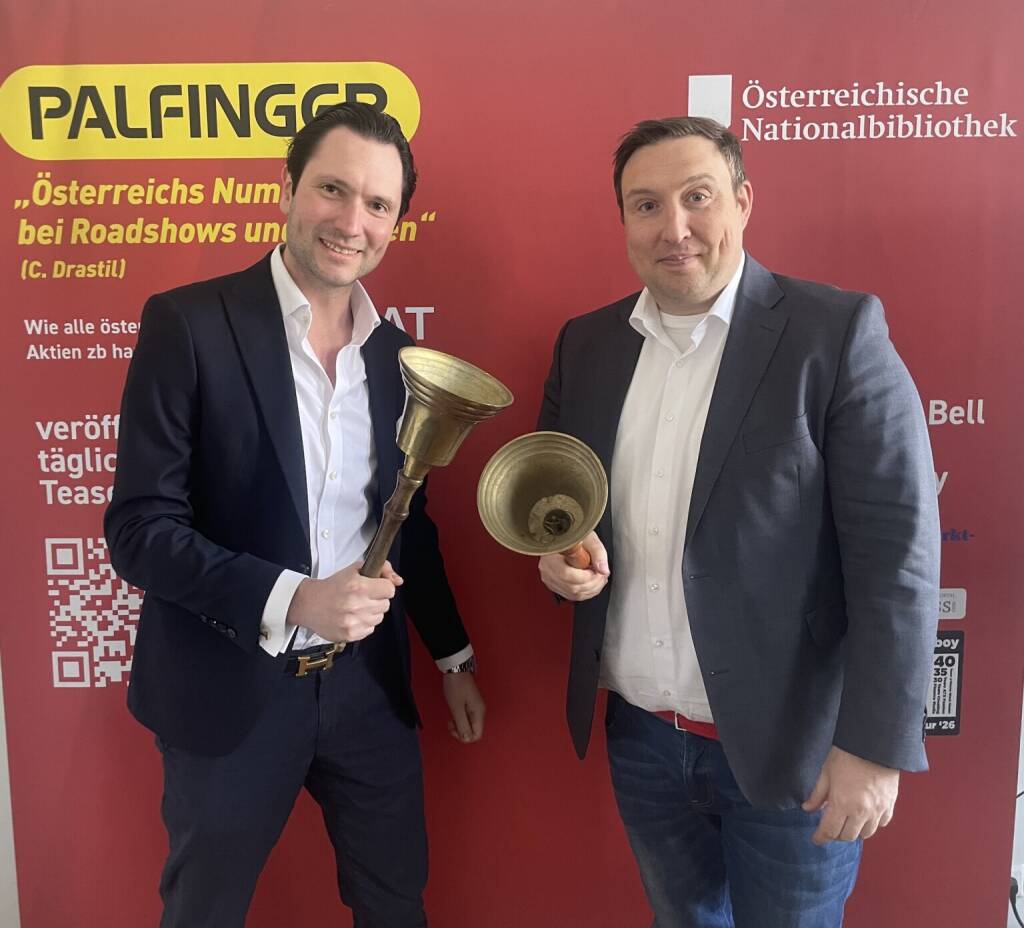 Sebastian Scheck und Christian Glaser vom Zertifikateteam der BNP Paribas läuten die Opening Bell(s) für Freitag. Man sieht sich morgen am http://www.boersentag.at (13.03.2026) 