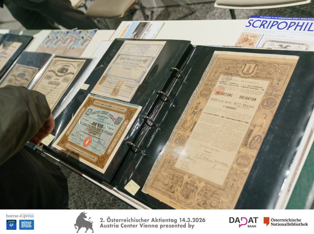 Historische Wertpapiere, Bild: Martina Draper für kapitalmarkt-stimme.at  (16.03.2026) 