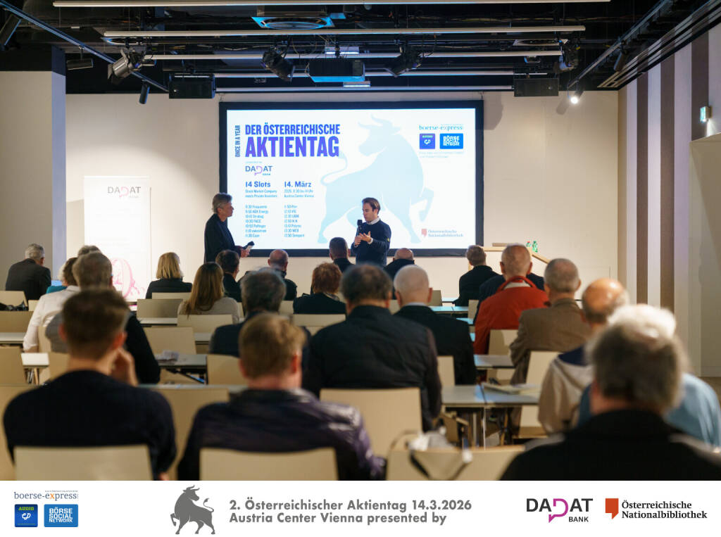 Robert Gillinger (Börse Express), Christoph Rainer (UBM), Bild: Martina Draper für kapitalmarkt-stimme.at  (16.03.2026) 