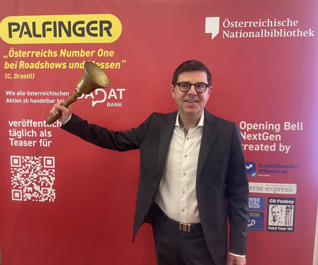 Stefan Marin läutet die Opening Bell für Dienstag. Der IR-Verantwortliche der Frequentis war am Weekend am 2. Österreichischen Aktientag dabei und ist heute mit der Aktie der Top-Performer am Vormittag (17.03.2026) 