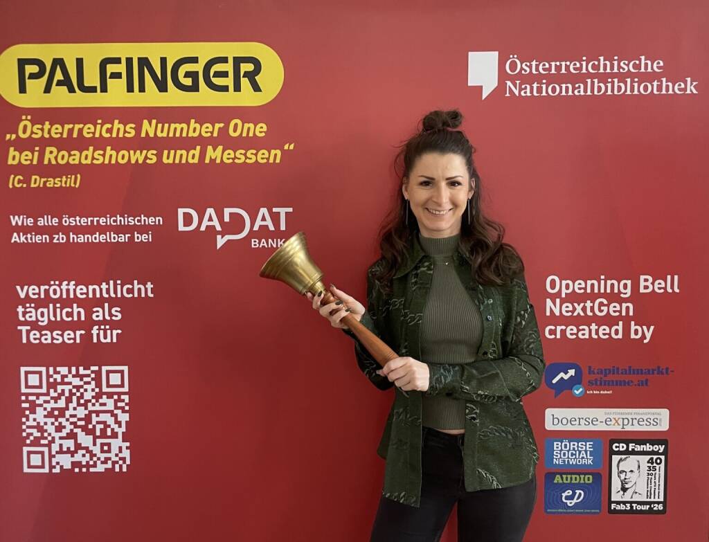 Dorothee Bauer läutet die Opening Bell für Mittwoch und das hoffentlich entspanntere Q2. Und es darf wieder geheiratet werden, Dorothee ist mit https://www.deliciouswedding.at ein Partner dafür (01.04.2026) 