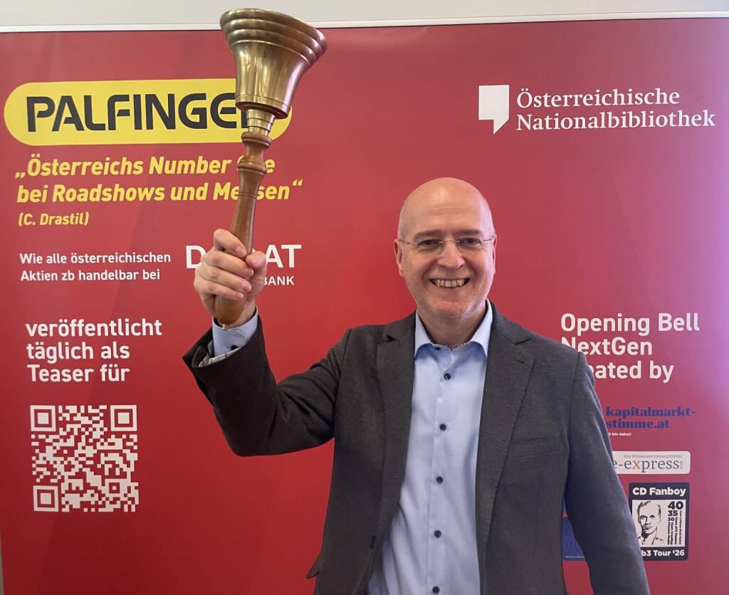 Erwin Hof läutet die Opening Bell für Mittwoch. Der Seminar-Chef der Wiener Börse weist in den Bildungsangeboten gerne auf den 8.4. hin. 1869 ist mit der Porr die älteste noch notierte Gesellschaft an die Wiener Börse gegangen. Happy 157 Jahre! (08.04.2026) 