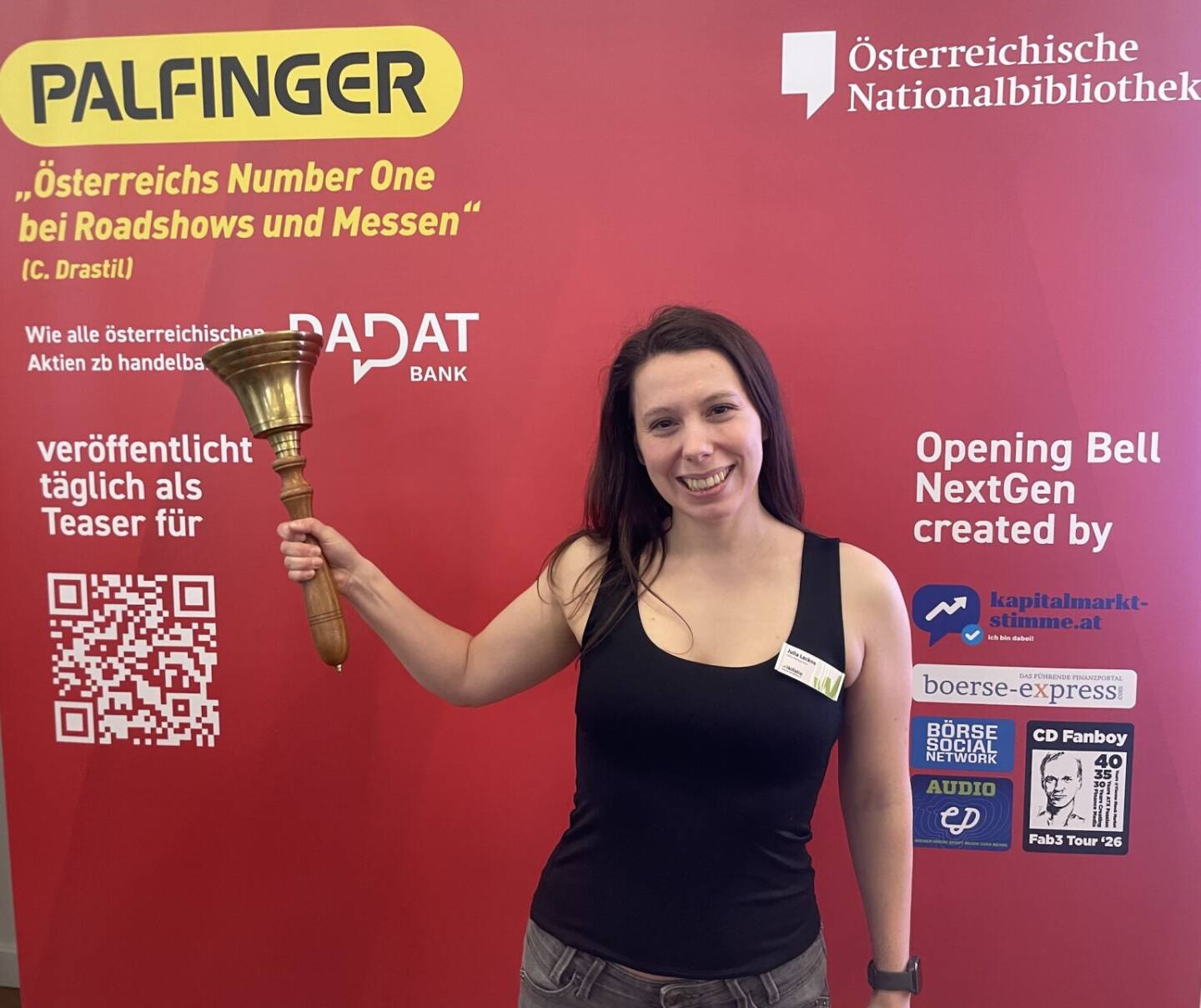 Julia Lackner l&auml;utet die Opening Bell f&uuml;r Mittwoch. Als Tausendsassa bei wikifolio ist sie nat&uuml;rlich auch in der zweiten Wochenh&auml;lfte bei der gr&ouml;ssten Finanz-Retailmesse in Europa, der Invest in Stuttgart, dabei