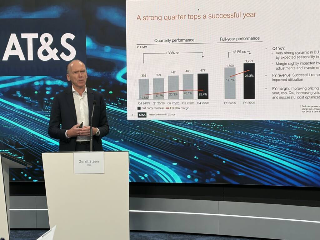 AT&S-Pressekonferenz zum Geschäftsjahr 2025/2026, CFO Gerrit Steen, Foto: Börse Social Network (22.05.2026) 