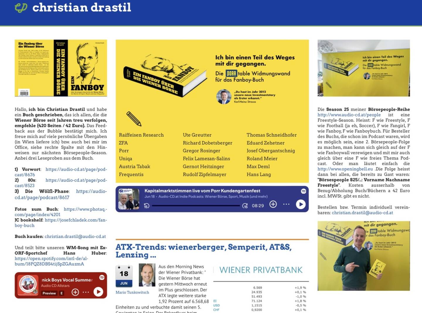 die christian-drastil.com ganz im Fanboy-Modus