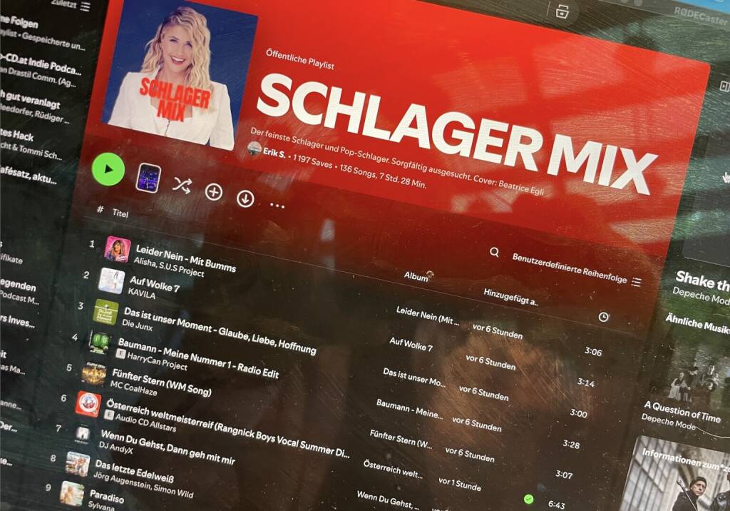 Unser WM-Song Österreich weltmeisterreif auf einer grossen Playlist auf Spotify (25.06.2026) 