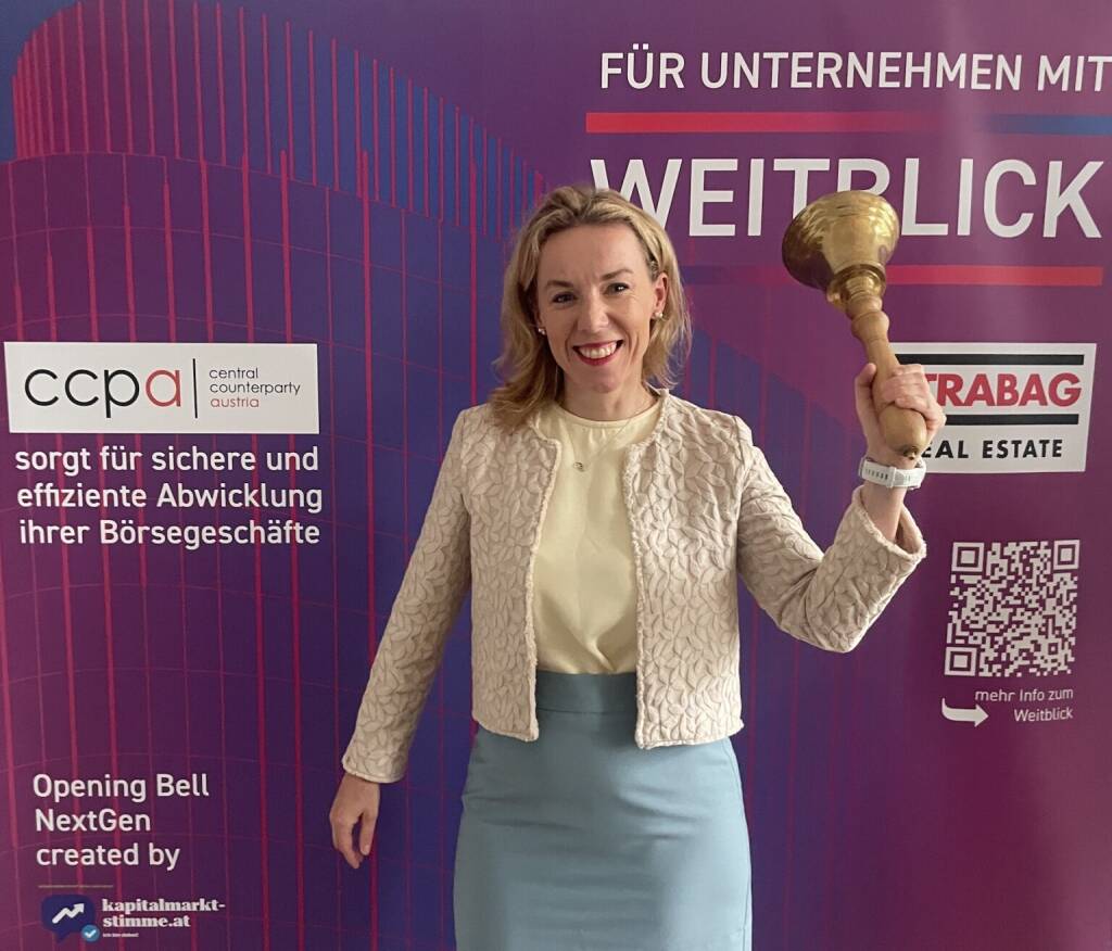 Susanne Aglas-Reindl läutet die Opening Bell für Mittwoch. Die IR-Chefin der Telekom Austria hat heute unseren IR-Award für Shareholder Excellence im Secondary Market übernommen  (08.07.2026) 