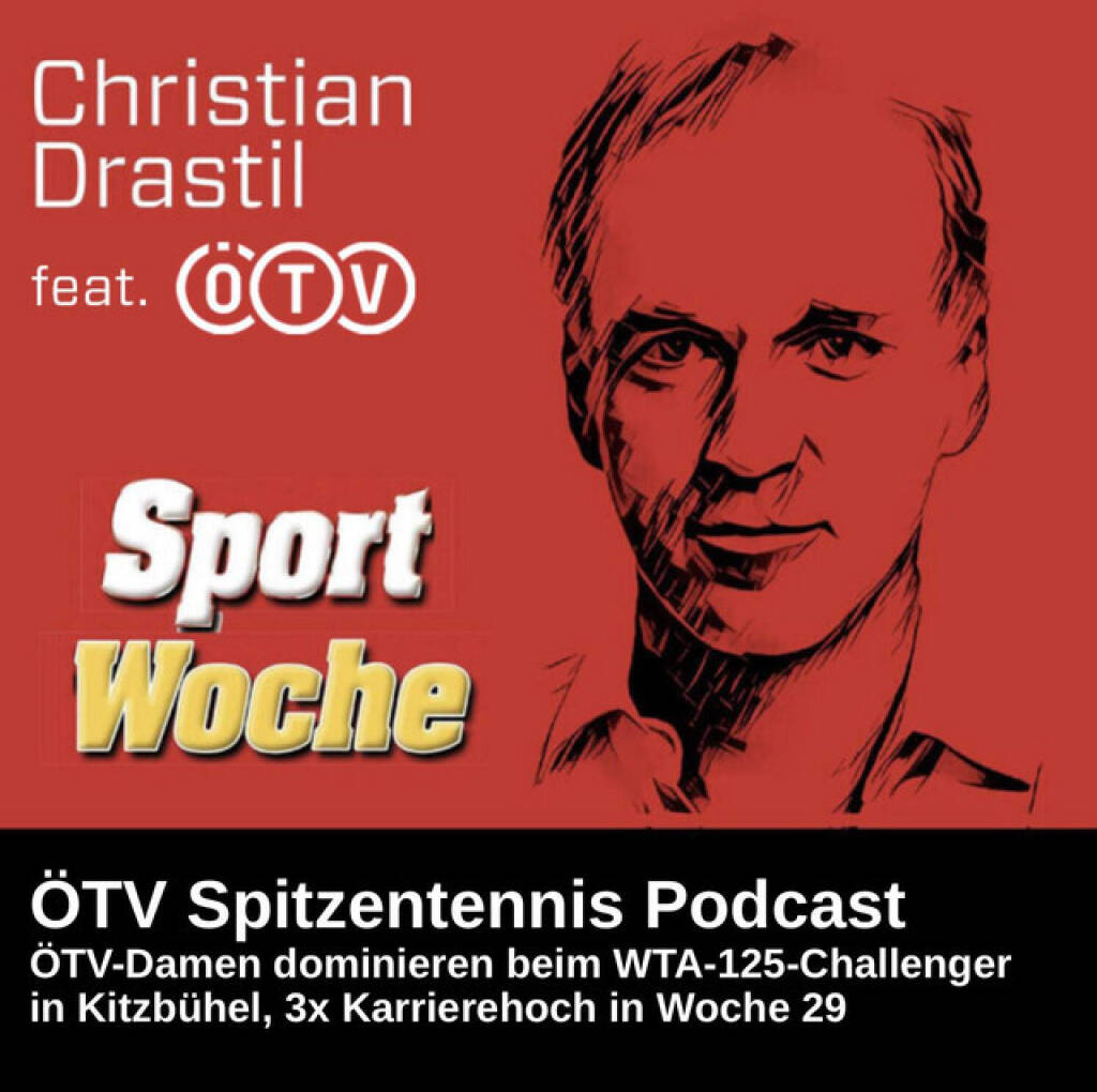 https://open.spotify.com/episode/1HOofeYbNqUqw36c7GOjbB
SportWoche ÖTV-Spitzentennis Podcast: ÖTV-Damen dominieren beim WTA-125-Challenger in Kitzbühel, 3x Karrierehoch in Woche 29 - <p>In Woche 29 kam es zum Comeback des WTA-Damentennis in Kitzbühel und dabei standen passenderweise erstmals überhaupt seit Einführung der Turnierkategorie WTA-125-Challenger im Jahr 2012 zwei Österreicherinnen im Finale, wobei sich Sinja Kraus gegen Julia Grabher klar durchsetzen konnte. Gleich drei ÖTV-Damen schafften in der dieser Woche New Career Highs: Lili Tagger, Sinja Kraus und Ekaterina Perelygina. Für die Damen geht es in Amstetten weiter, die Herren, die zuletzt schwächelten, haben nun ebenfalls in Kitzbühel ihre Chance.<br>
<br>
SportWoche ÖTV-Ö Top10 seit Jänner unverändert zusammengesetzt: Julia Grabher, Sinja Kraus, Anastasia Potapova und Lili Tagger (alphabetische Reihenfolge) bei den Damen sowie Sandro Kopp, Filip Misolic, Lukas Neumayer, Sebastian Ofner, Jurij Rodionov und Joel Schwärzler bei den Herren sind WTA/ATP-übergreifend die Top10 aktuell. In welcher Reihenfolge, das wird im Podcast verraten. <br>
<br>
WM-Song: <a href=http://www.audio-cd.at/music target=_blank>http://www.audio-cd.at/music</a><br>
<a href=https://mumak.me target=_blank>https://mumak.me</a><br>
<a href=https://www.win2day.at target=_blank>https://www.win2day.at</a><br>
<br>
<a href=https://www.audio-cd.at/oetv-spitzentennis target=_blank>https://www.audio-cd.at/oetv-spitzentennis</a><br>
<a href=http://www.sportgeschichte.at/oetv target=_blank>http://www.sportgeschichte.at/oetv</a><br>
Inside In, der ÖTV-Podcast: <a href=https://open.spotify.com/show/7KNsgeD8XyXTsAgCFKfI7Y target=_blank>https://open.spotify.com/show/7KNsgeD8XyXTsAgCFKfI7Y</a> <br>
<a href=https://www.oetv.at target=_blank>https://www.oetv.at</a><br>
Quelle Rankings: Live-Rankings von live-tennis.eu<br>
<br>
Die Marke, Patent, Rechte und das Archiv der SportWoche wurden 2017 von Christian Drastil Comm. erworben, Mehr unter <a href=http://www.sportgeschichte.at target=_blank>http://www.sportgeschichte.at</a> . Der neue SportWoche Podcast ist eingebettet in „ Wiener Börse, Sport, Musik (und mehr)“ auf <a href=http://www.audio-cd.at target=_blank>http://www.audio-cd.at</a>  und erscheint, wie es in Name SportWoche auch drinsteckt, wöchentlich. Bewertungen bei Spotify oder Apple machen mir Freude: <a href=http://www.audio-cd.at/spotify target=_blank>http://www.audio-cd.at/spotify</a> , <a href=http://www.audio-cd.at/apple target=_blank>http://www.audio-cd.at/apple</a> . </p> (19.07.2026) 