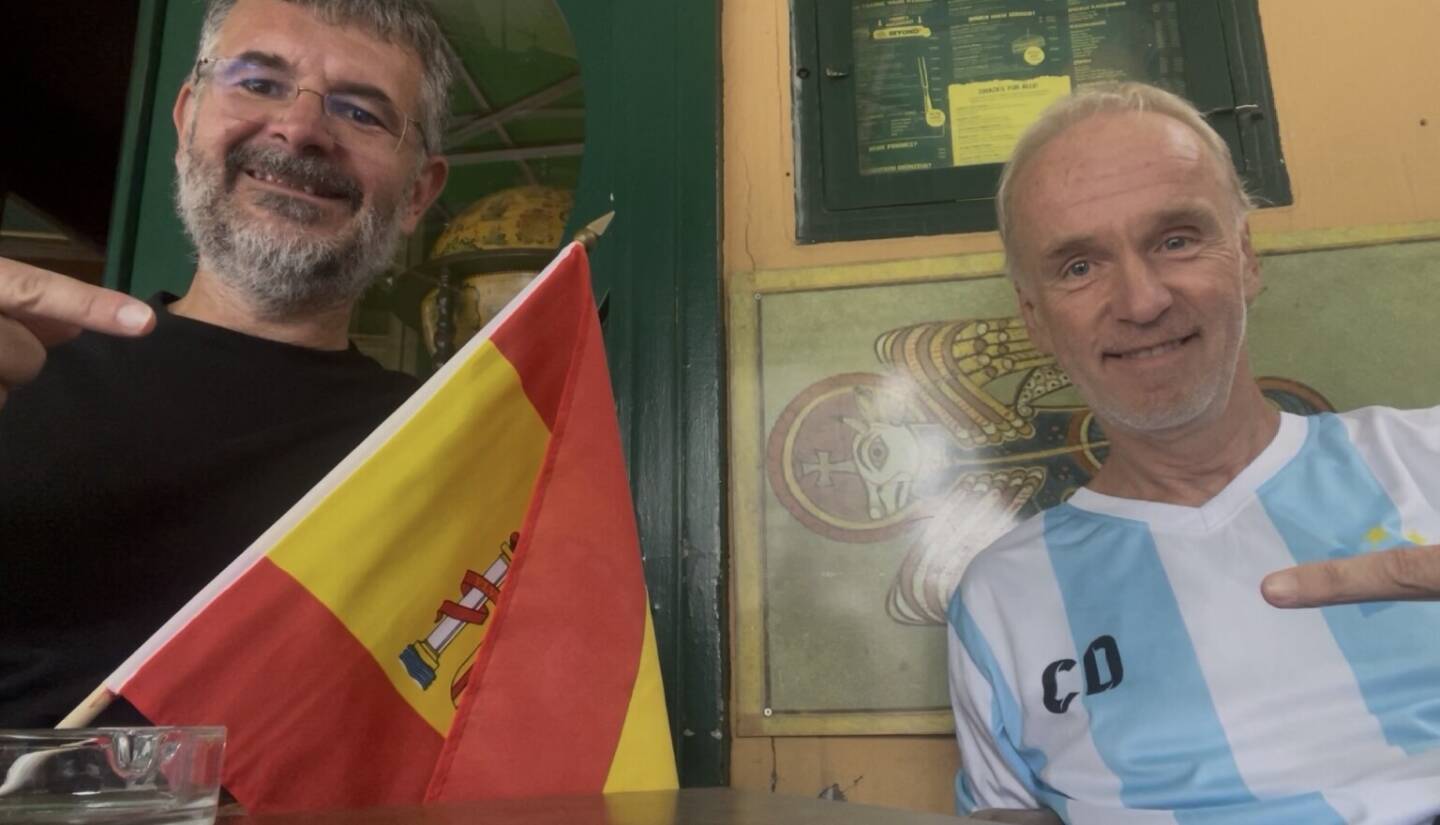 Mit Andreas W&ouml;lfl vor dem WM-Finale Spanien gegen Argentinien